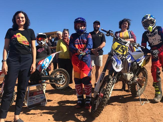 Tourism Minister Lauren Moss, Territory Families Minister Dale Wakefield, producer Rachel Clements and some of the teen stars