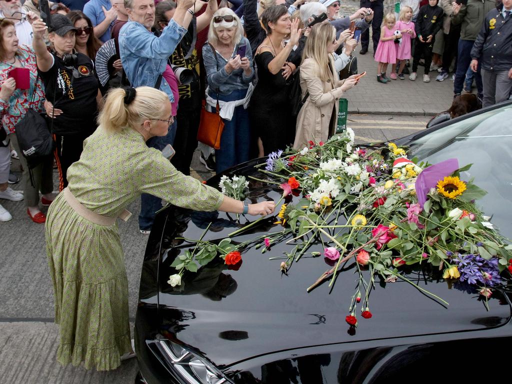 The procession passed O’Connor’s former home in Bray, eastern Ireland. Picture: AFP