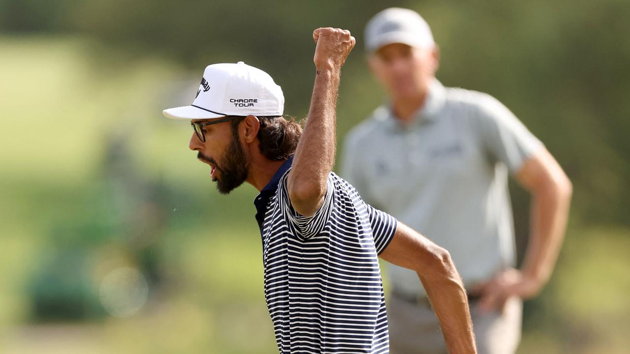 Akshay Bhatia drained a clutch putt before injuring his shoulder celebrating.