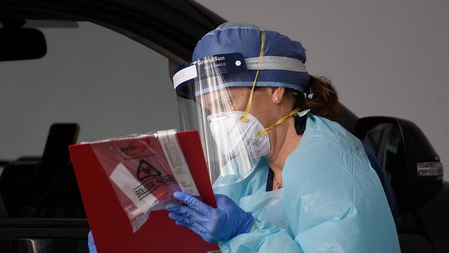 Some people have had to get COVID-19 tests at drive-through testing centres. Picture: AAP Image/Bianca De Marchi