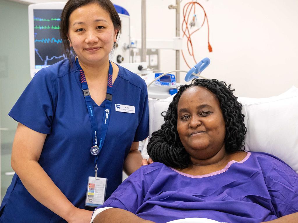 ICU nurse Anu Sherpha with patient Nomusa Mwale who was rushed to the RMH for lifesaving care. Picture: Mark Stewart