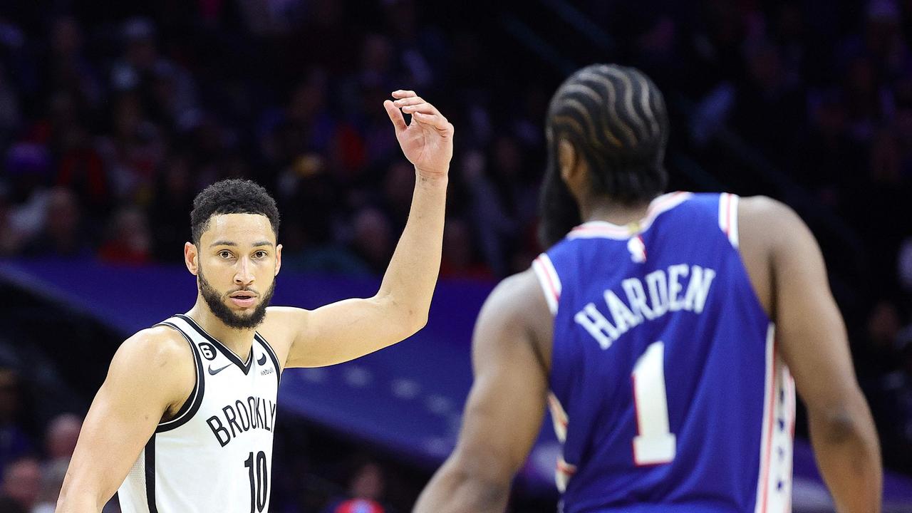 PHILADELPHIA, PENNSYLVANIA - JANUARY 25: Ben Simmons #10 of the Brooklyn Nets gestures during the fourth quarter against the Philadelphia 76ers at Wells Fargo Center on January 25, 2023 in Philadelphia, Pennsylvania. NOTE TO USER: User expressly acknowledges and agrees that, by downloading and or using this photograph, User is consenting to the terms and conditions of the Getty Images License Agreement. Tim Nwachukwu/Getty Images/AFP (Photo by Tim Nwachukwu / GETTY IMAGES NORTH AMERICA / Getty Images via AFP)