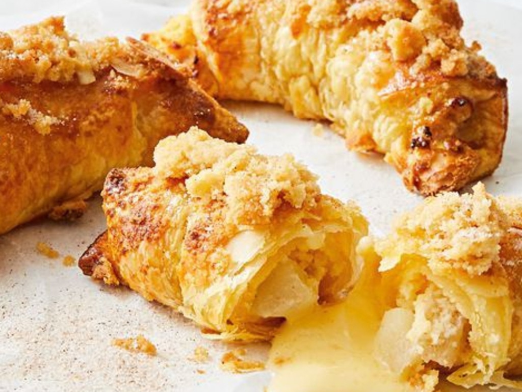 Apple crumble and custard croissants.