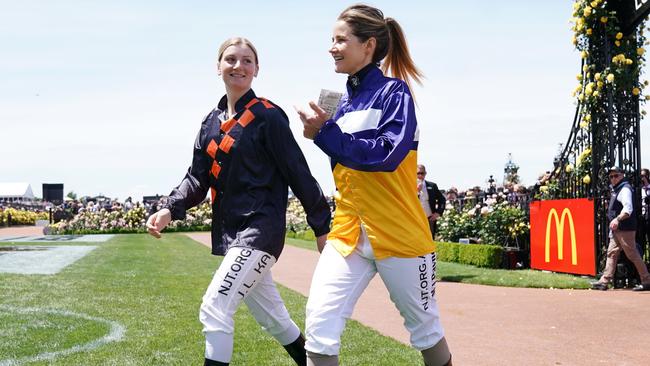 Michelle Payne has bravely detailed her own concussion and depression battles during her riding career and how she has reached out to Jamie Kah. Picture: AAP.