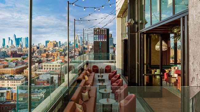 Moxy Lower East Side is a funky and affordable 303-room hotel in the heart of the neighbourhood. Picture: Supplied.