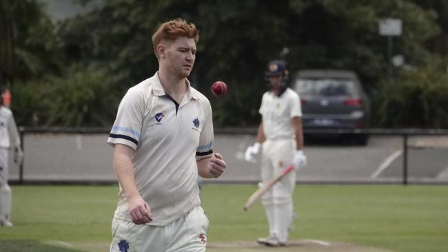 VSDCA cricket: Kew v Brighton. Kew bowler William Sist. Picture: Valeriu Campan