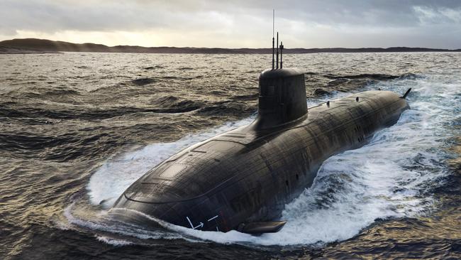 The SSN-AUKUS, a new conventionally armed nuclear-powered submarine, based on a UK design.