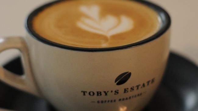 The cafe serves Toby’s Estate coffee.