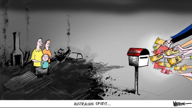 The Daily Telegraph’s cartoonist Warren Brown captures the nation’s response. Picture: Warren Brown/News Corp