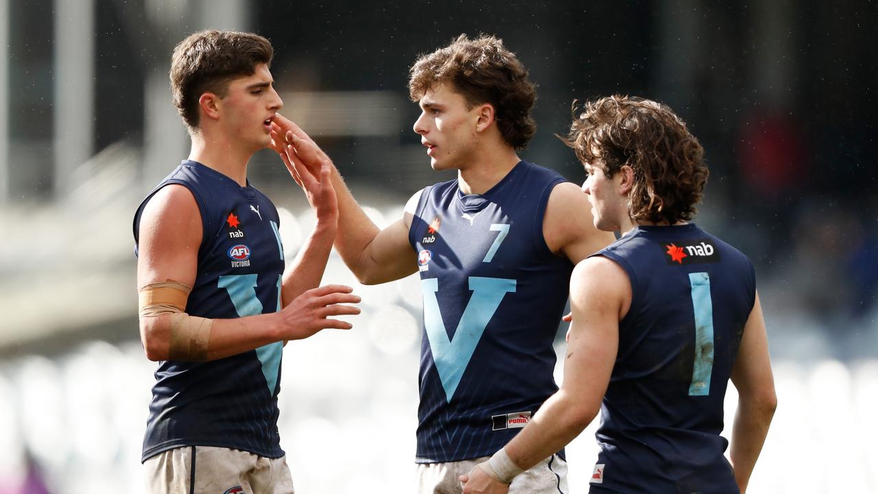 Olli Hotton (centre) kicked three goals for Vic Metro. Picture: Getty Images