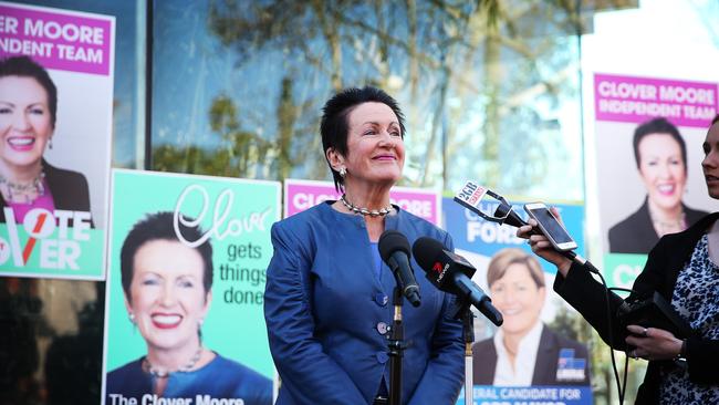 Lord Mayor Clover Moore during her 2016 re-election campaign.