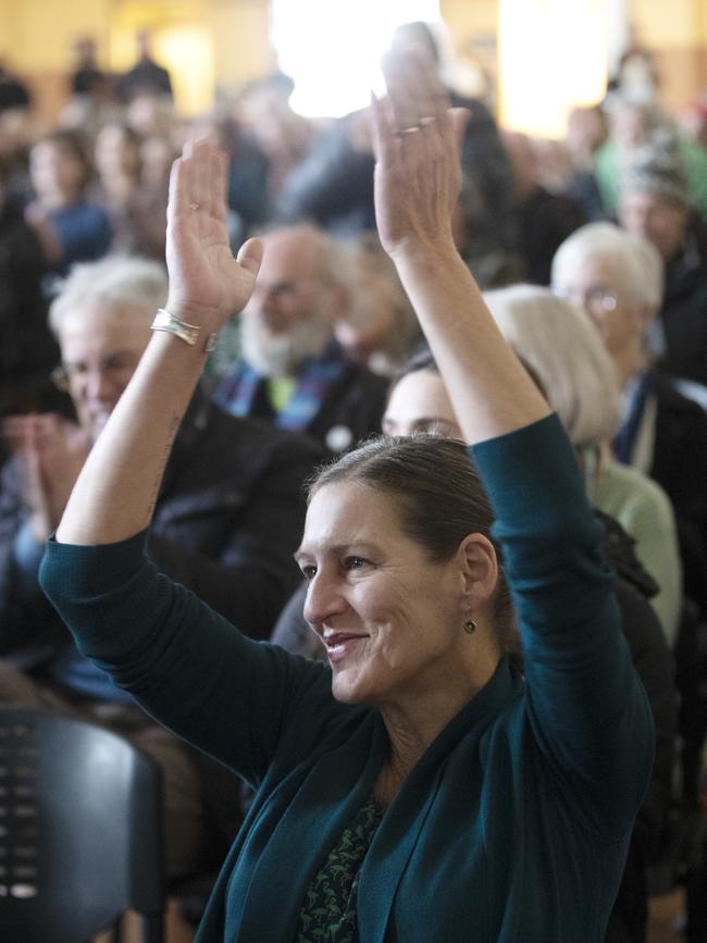 Greens leader Cassie O'Connor at City Hall. Picture: Chris Kidd