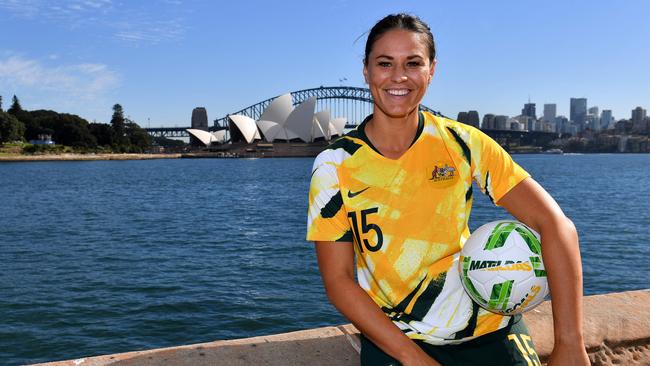 Emily Gielnik is a key part of the Matildas’ push for an Olympic place. Picture: AFP