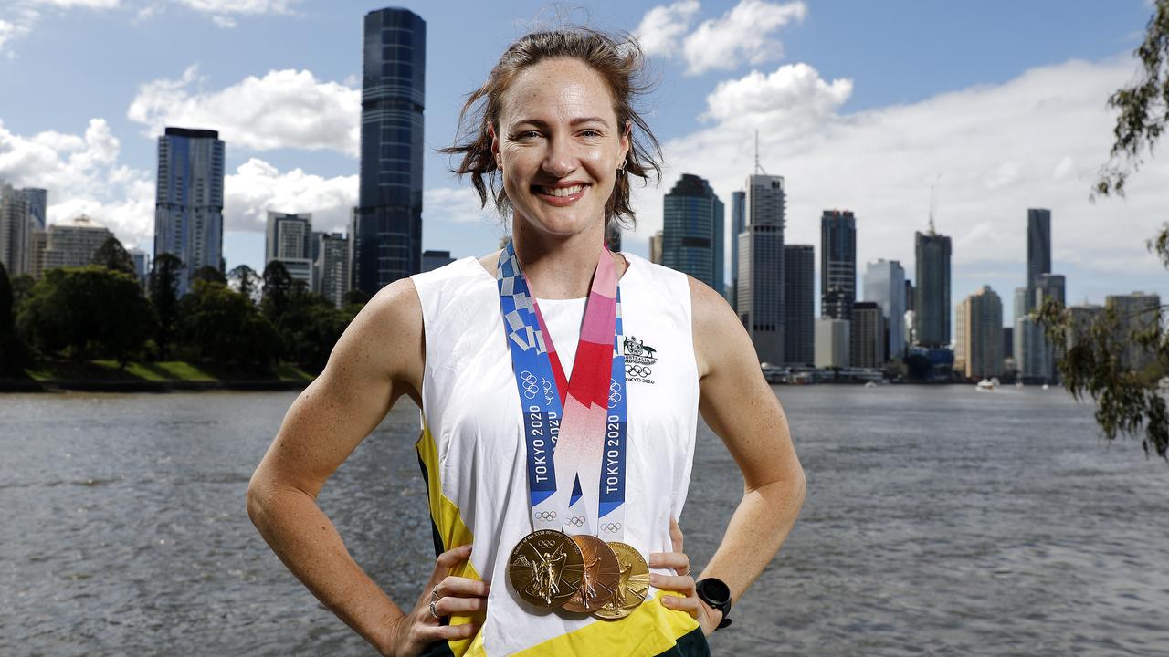 Olympic swimming champion Cate Campbell pictured at Kangaroo Point, Brisbane 4th of November 2021. Photo: Josh Woning