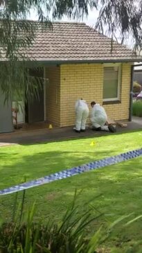 Police at scene of alleged Mount Gambier murder