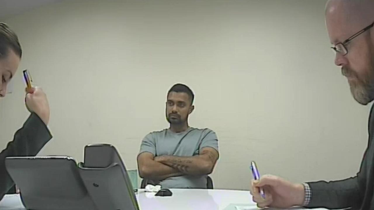 Danushka Gunathilaka during his police interview. Picture: NSW District Court