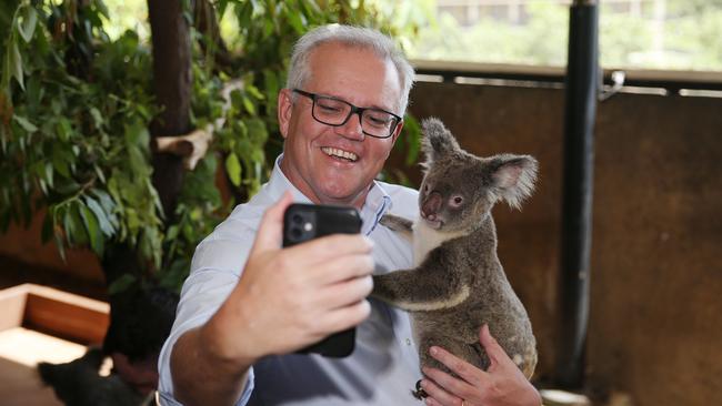 Stereotype: “Once it was a PM in Zegna suits, now it’s a Sharkies fan boy who cultivates the daggy dad persona.” Picture: Brendan Radke