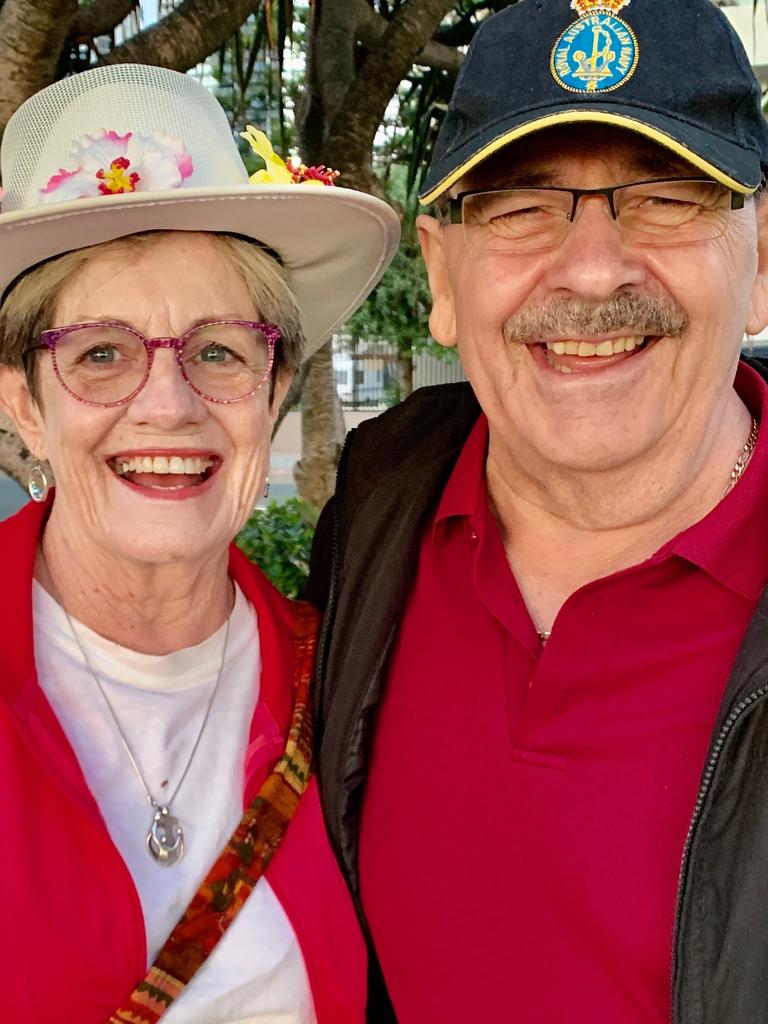 Locals Lynn and George Summergreene at Surfers Paradise. Picture Jenny Masters