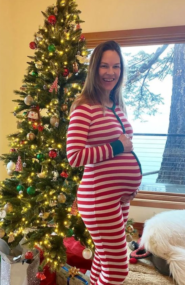 Hilary Swank has well and truly popped. Picture: Instagram/Hilary Swank