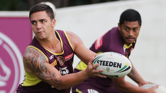 Kodi Nikorima and Anthony Milford are not the halves that will lead the Brisbane Broncos to their next premiership. Picture: Peter Wallis