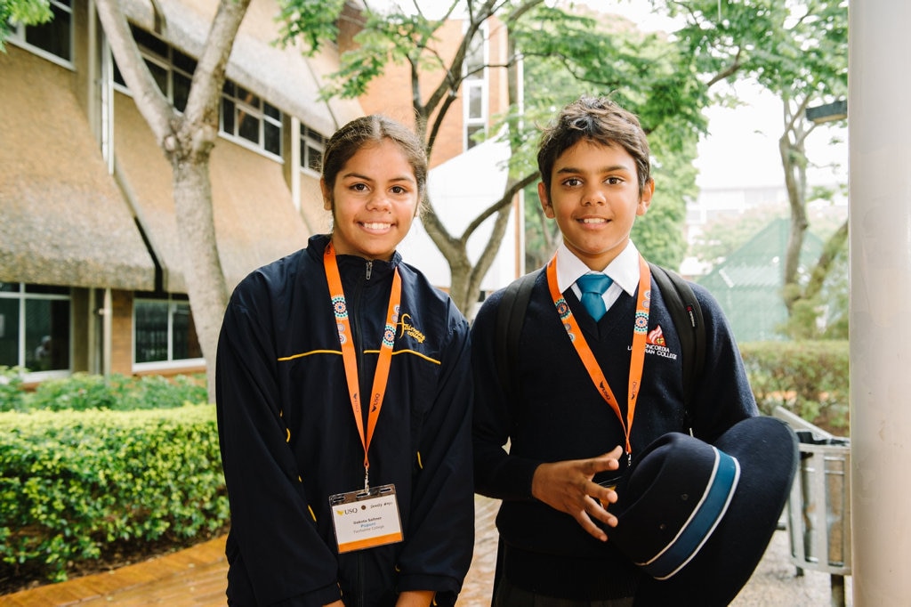 1. Bindi Saltner (Fairholme College) and Mason Watson (Concordia College. Picture: USQ Photography