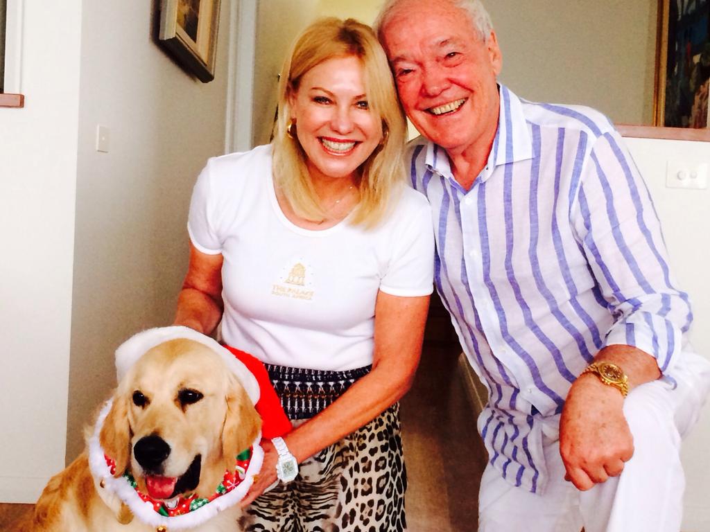 Kerri-Anne Kennerley and John with their dog, Digger. Picture: Supplied