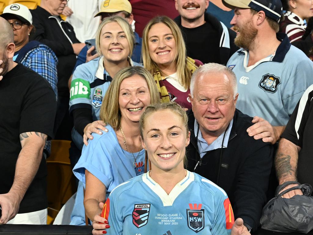 Church with her family after the game. Picture: NRL