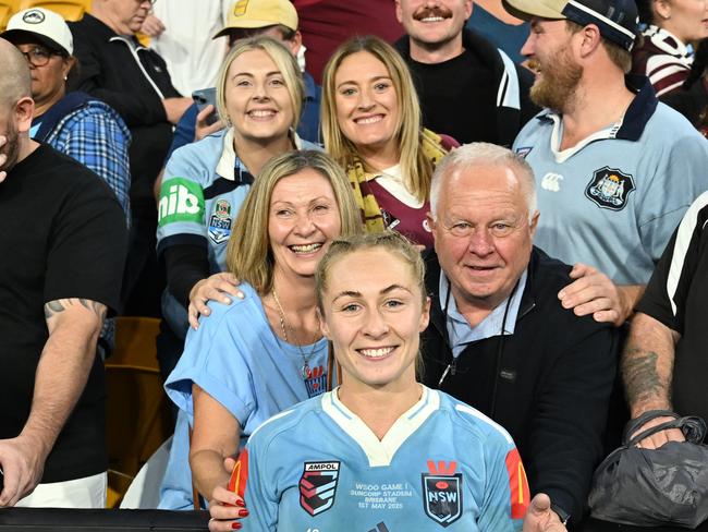 Church with her family after the game. Picture: NRL