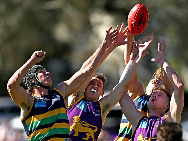 Players during the VAFA Premier Division Grand Final between Collegians and St Kevin's at Elsternwick Park in Brighton, Sunday, Sept. 24, 2023. Picture: Andy Brownbill