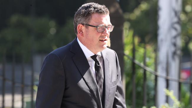 Premier Daniel Andrews arrives at the service. Picture: David Caird