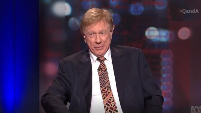 Kerry O’Brien came up with a you-beaut conspiracy theory about the United States Central Intelligence Agency (CIA) on Q+A. Picture: Supplied