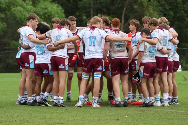 TAS First XV rugby action between St Columban's College and Ormiston College at Ormiston on Saturday, May 25, 2024. Picture credit: Barb Herrmannsen