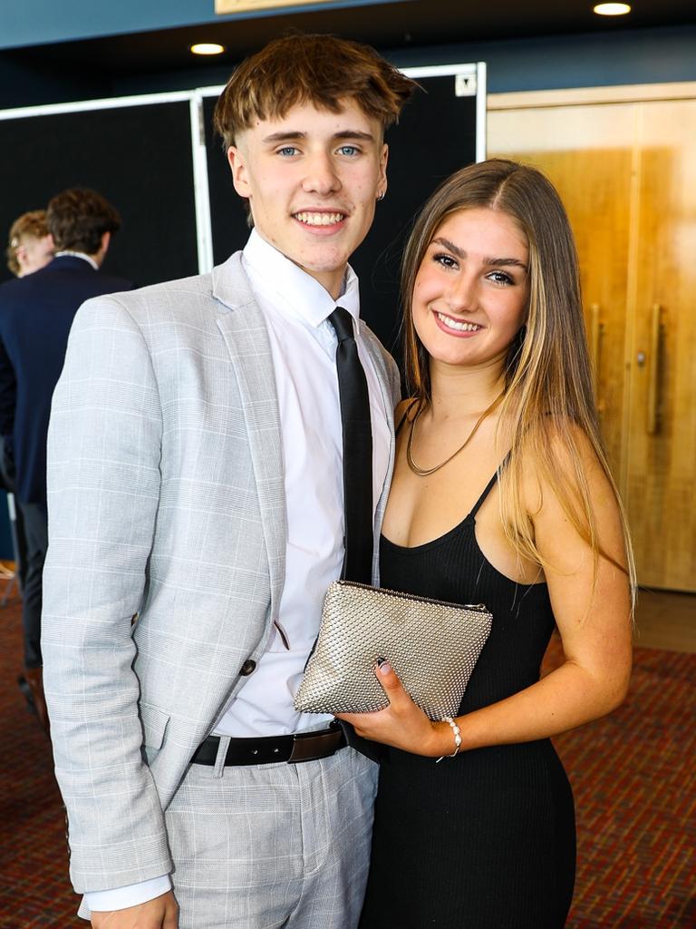 Ollie Bird and Ella Bishop at The Hutchins School leavers dinner. Picture: Mireille Merlet