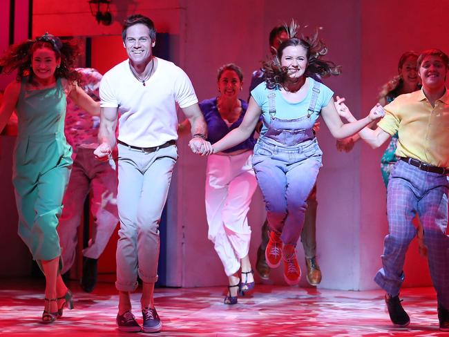 Sarah Morrison and Stephen Mahy perform in Mamma Mia! The Musical. Picture: Scott Barbour/Getty Images