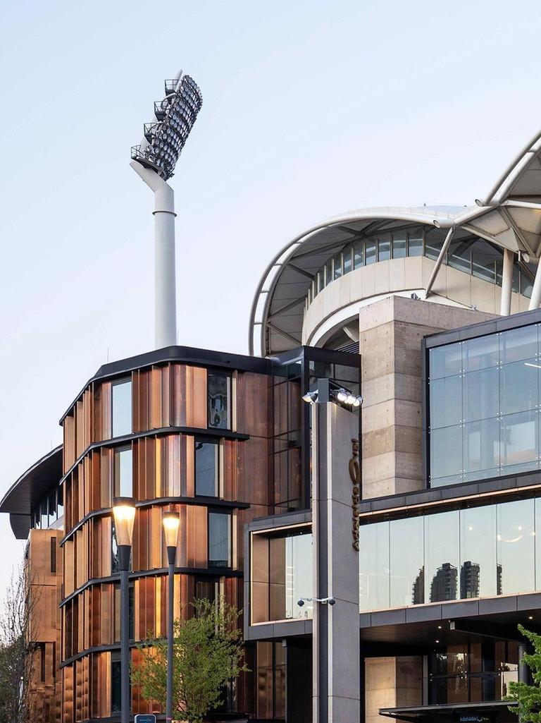 The hotel was seamlessly incorporated into Adelaide Oval’s stadium structure.