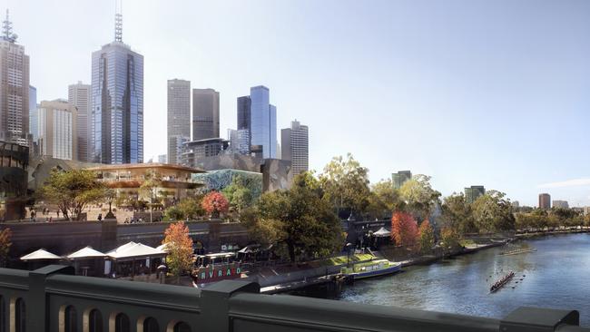 A view of the planned Apple store from the Yarra side.