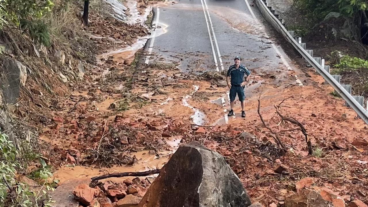 The Captain Cook Highway between Cairns and Port Douglas was severely damaged in several places by floods in mid-December. Picture: Supplied