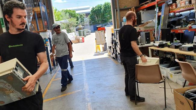 Substation 33 staff, most volunteers, are stripping down old computers to build new ones for needy kids in Logan.