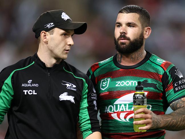 SYDNEY, AUSTRALIA - MARCH 26:  Adam Reynolds of the Rabbitohs is seen during the round three NRL match between the South Sydney Rabbitohs and the Sydney Roosters at Stadium Australia on March 26, 2021, in Sydney, Australia. (Photo by Cameron Spencer/Getty Images)