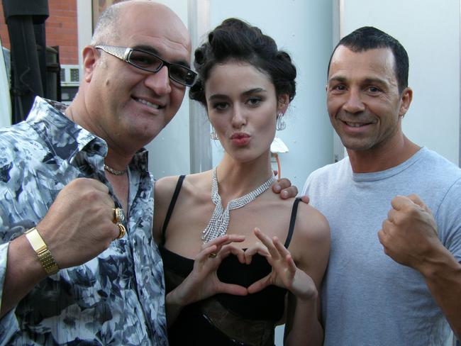 Mr Kilias with Nicole Trunfio and Rai Fazio on the set of ‘Two Fists One Heart’.