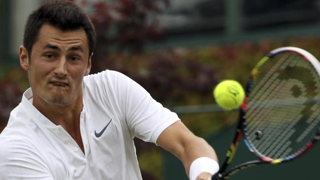 Bernard Tomic’s post-match whining has sparked public outrage. Picture: AP