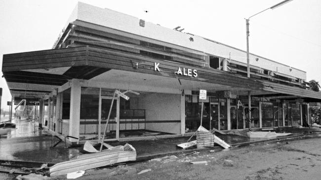 The old Woolworths building on the corner of Smith St and Knuckey St in ruins after Cyclone Tracy struck Darwin on Christmas Eve