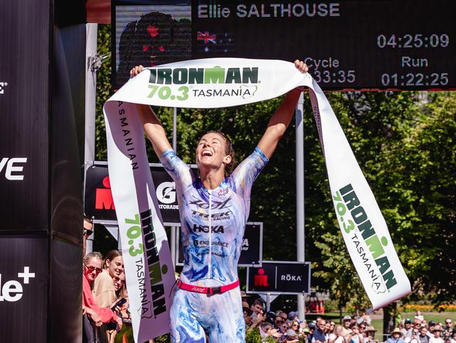 Ironman 70.3 Tasmania womenÃ•s professional winner, Ellie Salthouse. Picture: Linda Higginson