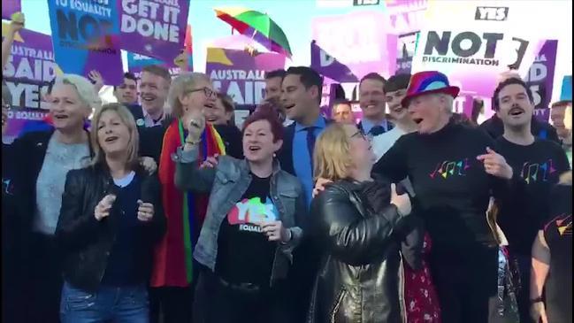 Marriage Equality Ambassadors celebrate the law about to pass