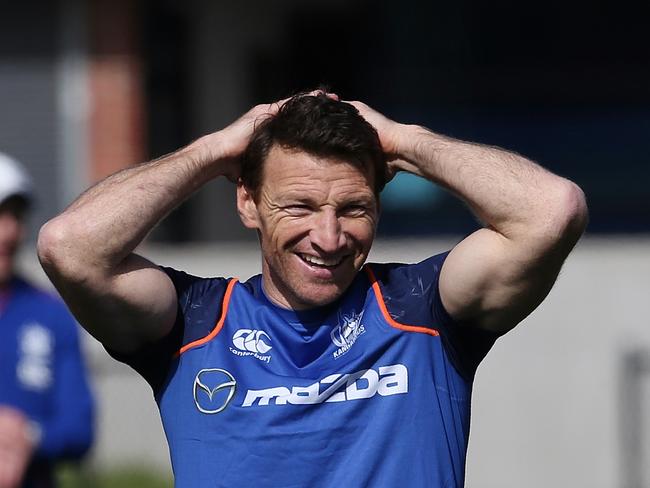 north melbourne training No new contracts for Brent Harvey Drew Petrie Michael Firriti & Nick Dal Santo . Brent Harvey putting on a brave face at training today 24 August 2016 Picture:Wayne Ludbey