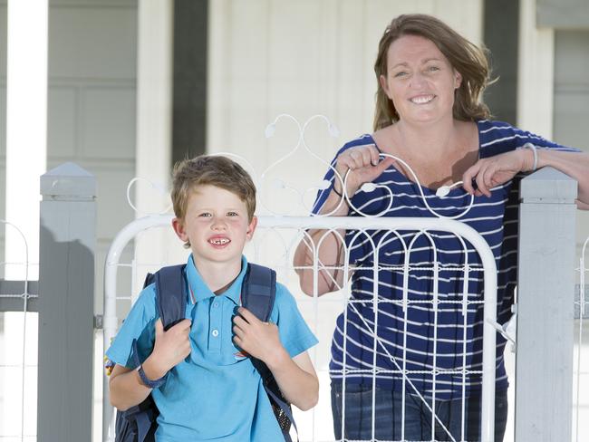 Talina Crawford and her son Flynn, who started school young. Picture: Norm Oorloff