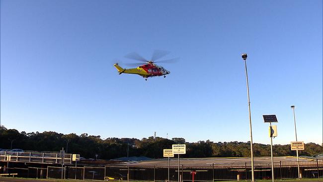 A boy arrives at John Hunter hospital after being involved in a car crash on The Bucketts Way, Tugrabakh, northwest of Forster. A little girl and a 40-year-old man died in the crash while two young boys are in hospital.