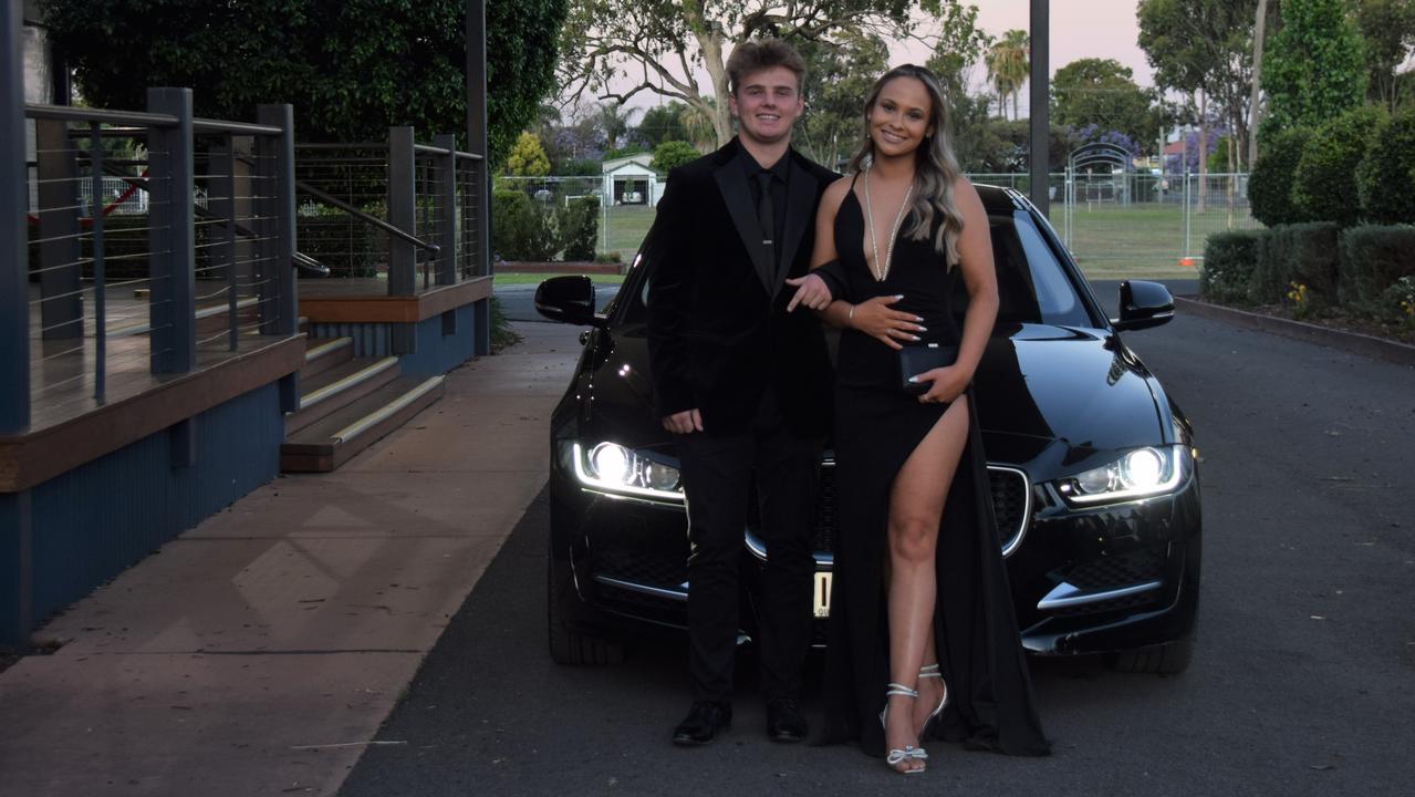 Will Brady and Tina Stritzel at the Our Lady of Southern Cross College formal 2022. Picture: Emily Devon.