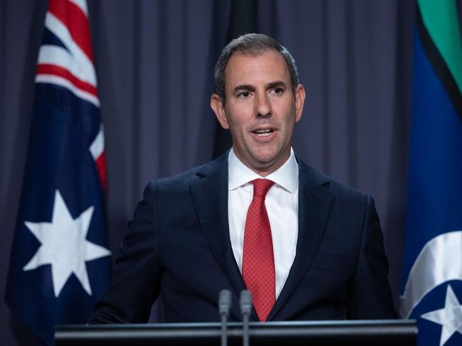 CANBERRA, AUSTRALIA - NewsWire Photos JANUARY 25, 2023: Treasurer Jim Chalmers spoke to the media during a press conference at Parliament House in Canberra.Picture: NCA NewsWire / Gary Ramage