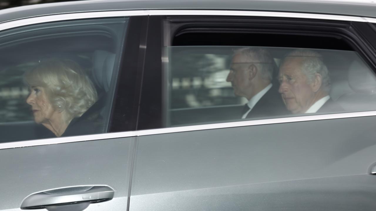 Camilla, who is now the Queen Consort, accompanied the King as they left the Scottish castle. Picture: Jeff J Mitchell/Getty Images